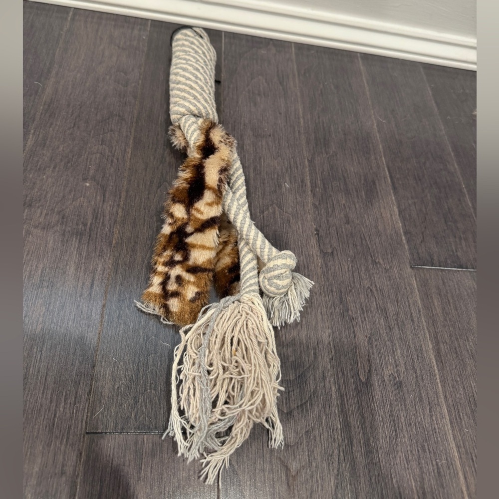 Leopard Print Pull Rope Dog Toy